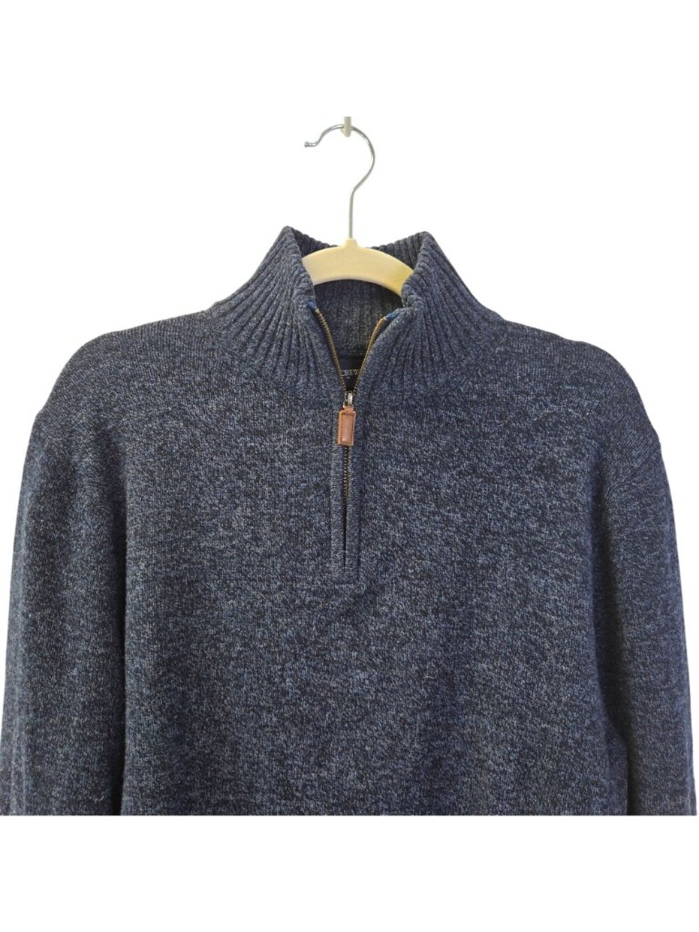 J. Crew Factory 100% Lambswool Quarter Zip Heathered Sweater Size Large - Picture 4 of 6